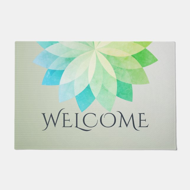 YOGA Studio Welcome Doormat Colourful Lotus Mandal (Front)