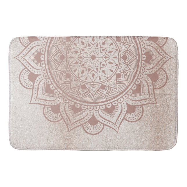 Yoga Studio Yogi Retreat Home Mandala Om Girly Spa Bath Mat (Front)