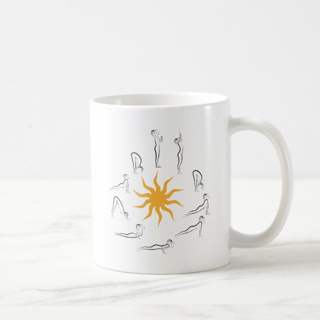yoga sun salutation coffee mug (Right)