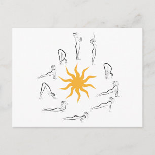 yoga sun salutation postcard