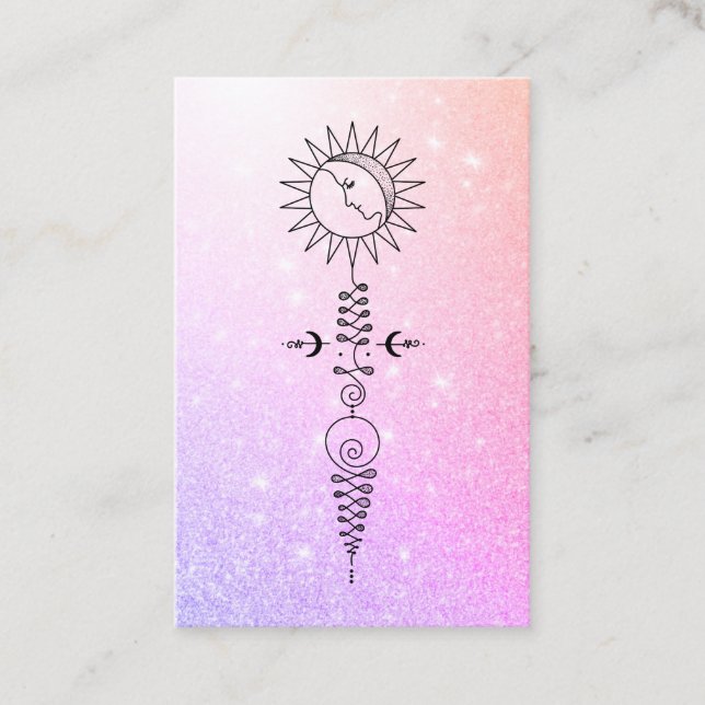 *~* Yoga - Sun Woman Moon Nirvana Reiki Massage Business Card (Front)