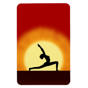 Yoga Sunrise Pose Shilhouette Large Flexi Magnets