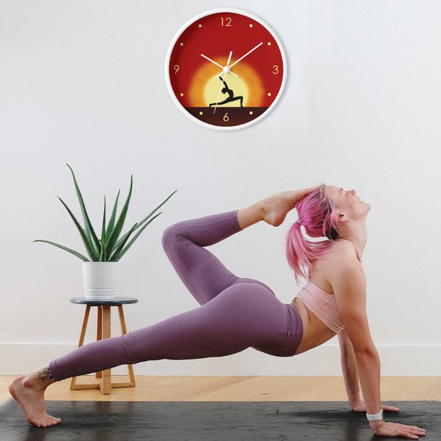 Yoga Sunrise Pose Silhouette Customizable Clocks (Creator Uploaded)