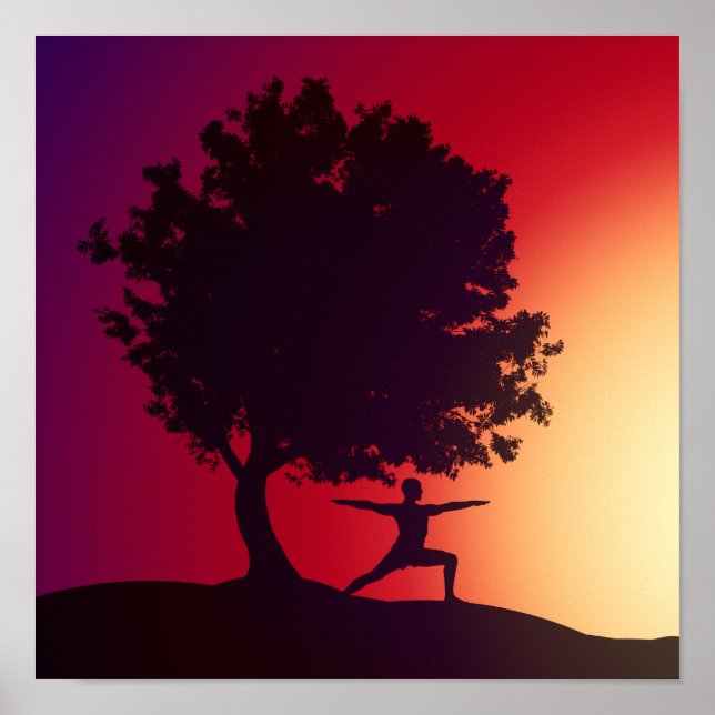 Yoga Sunset Art Poster (Front)