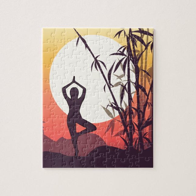 Yoga Sunset Love Jigsaw Puzzle (Vertical)