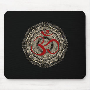 Yoga Symbols By Mona Om Yoga Ohm Hindu Meditation Mouse Pad