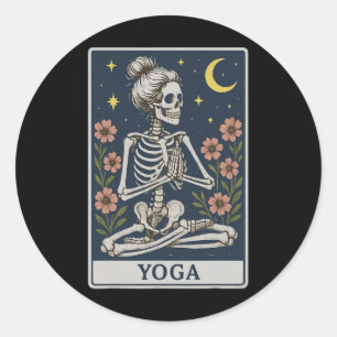 Yoga Tarot Card Classic Round Sticker