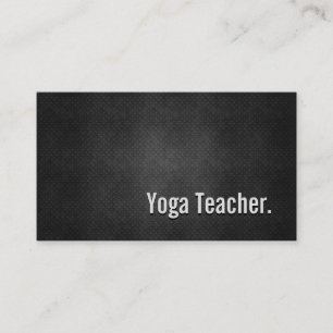 Yoga Teacher Cool Black Metal Simplicity Business Card