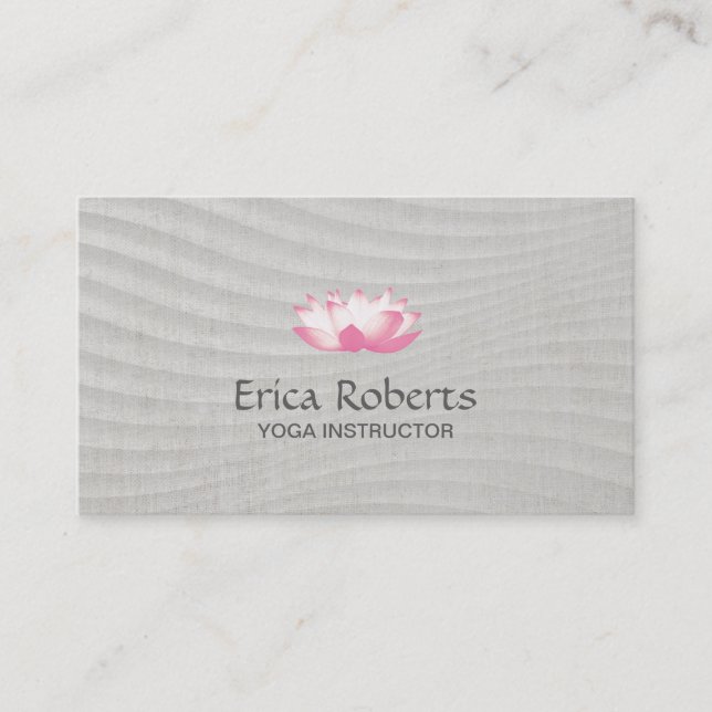 Yoga Teacher Elegant Lotus Stylish Zen Background Business Card (Front)