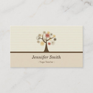 Yoga Teacher - Elegant Natural Theme Business Card