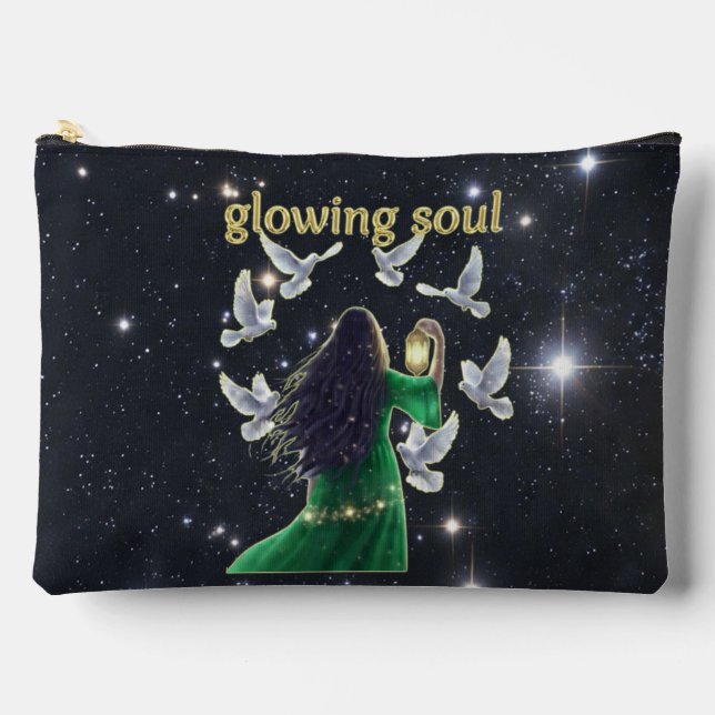 Yoga teacher gift Glowing soul  Accessory Pouch (Front)