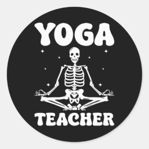 Yoga Teacher Halloween Meditation Classic Round Sticker