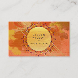 Yoga Teacher Mandala Watercolor Holistic Massage Business Card
