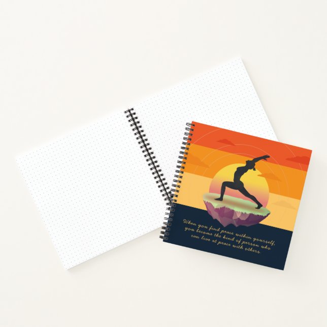 Yoga Teacher Meditation Pose Floating Island Quote Notebook (Inside)