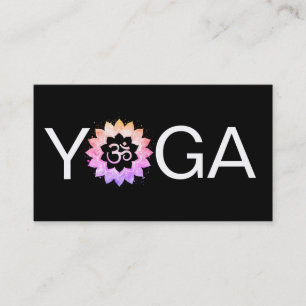 *~* Yoga Teacher OM Aum Instructor Mandala Lotus Business Card