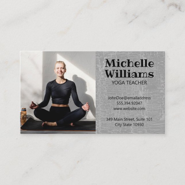 Yoga Teacher Sitting Business Card (Front)