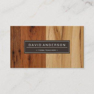 Yoga Teacher - Wood Grain Look Business Card