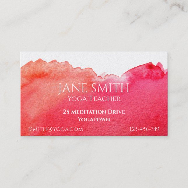 Yoga Teacher Yoga Instructor healing meditation Business Card (Front)