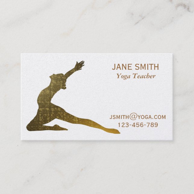 Yoga Teacher Yoga Instructor stylish Business Card (Front)