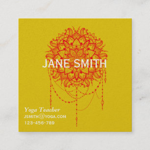 Yoga Teacher Yoga Instructor stylish Square Business Card
