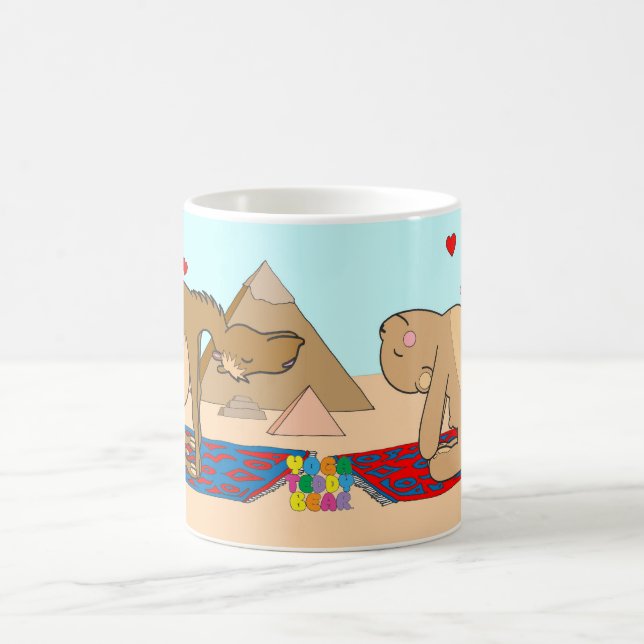 Yoga Teddy Bear Camel Pose Mug (Center)