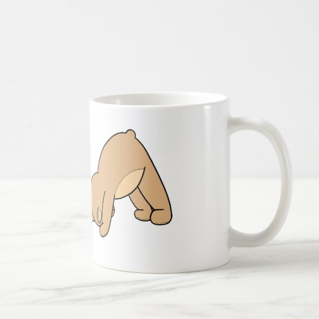 Yoga Teddy Bear Downward Dog Mug (Right)