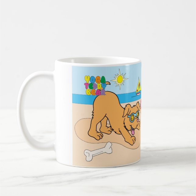 Yoga Teddy Bear with Down Dog Mug (Left)