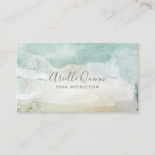 Yoga Teracher Serene Abstract Watercolor Business Card
