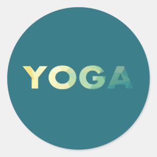 Yoga Text Colourful Classic Round Sticker