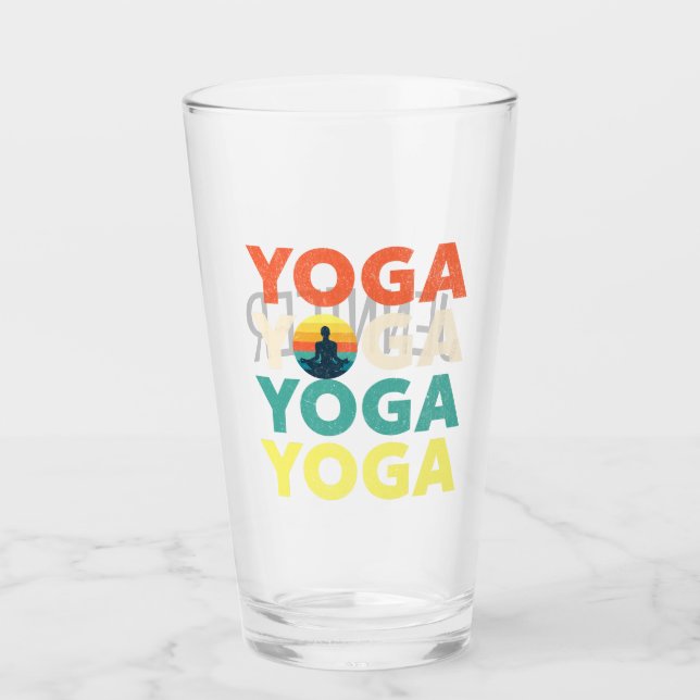 Yoga text design glass (Front)