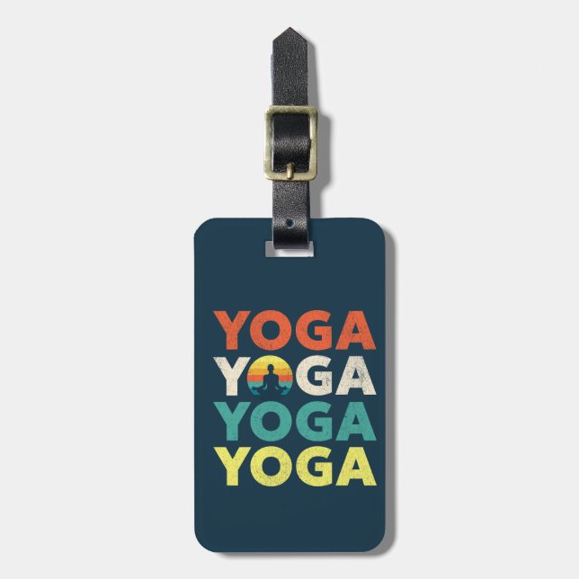 Yoga text design luggage tag (Front Vertical)