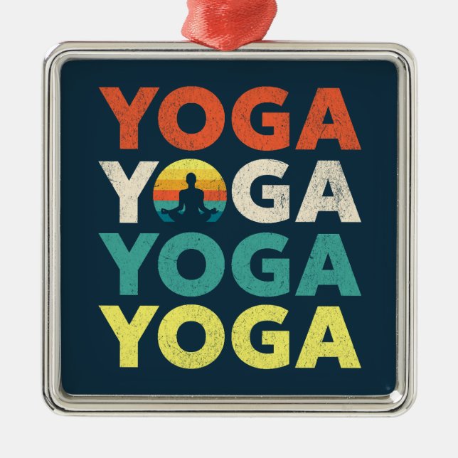 Yoga text design metal ornament (Front)