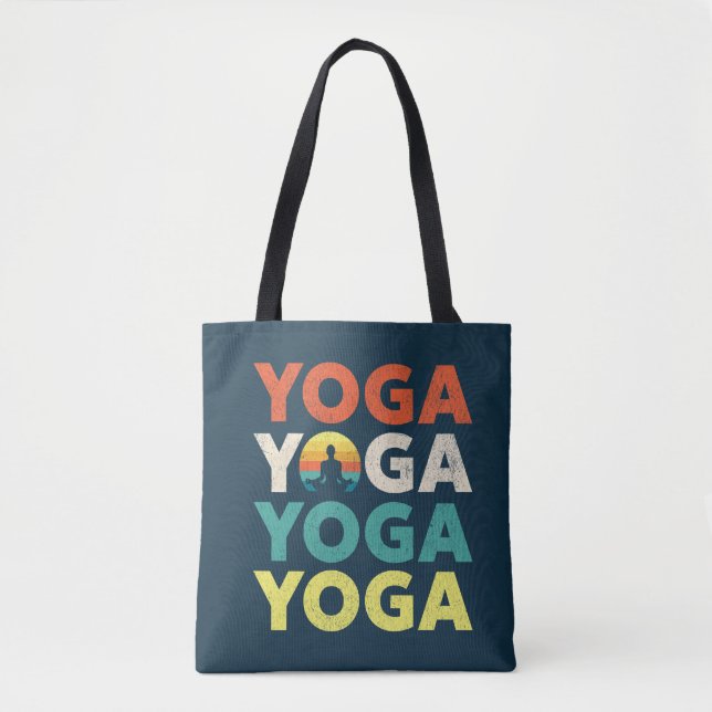 Yoga text design tote bag (Front)