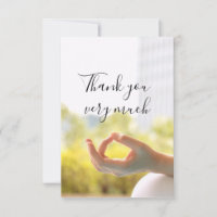 Yoga Thank you card focus on finger meditation