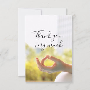 Yoga Thank you card focus on finger meditation