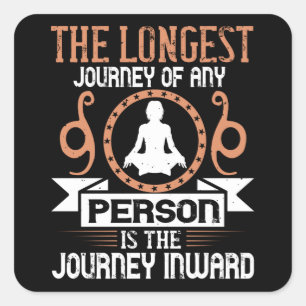 Yoga - The Longest Journey Is The Journey Inward Square Sticker