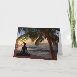 Yoga Themed Christmas on the Beach Holiday Card