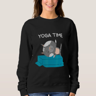 Yoga Time Cat  Relax Meditation Sweatshirt