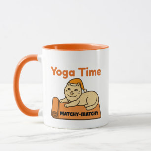 Yoga Time Matchy-Matchy Cat Mug