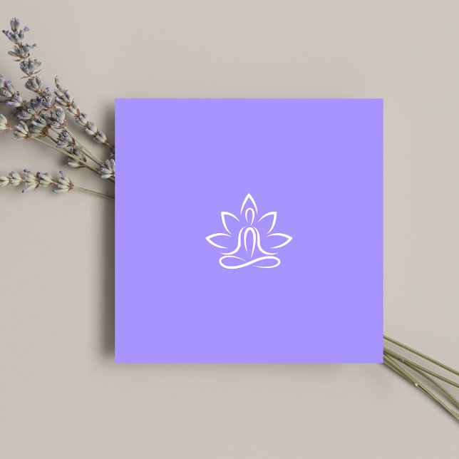  Yoga Trainer Coach Logo Patel Blue  Square Business Card (Creator Uploaded)