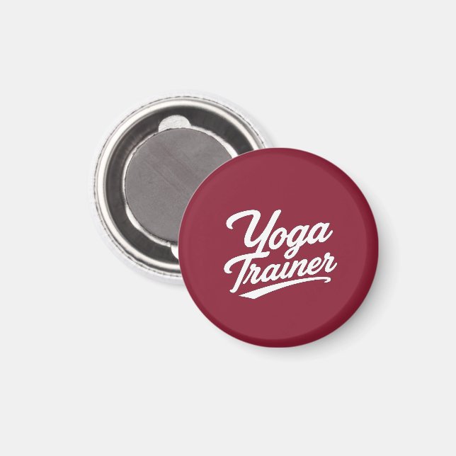Yoga Trainer Script Typography Fitness Gift Design Magnet (Front/Back)