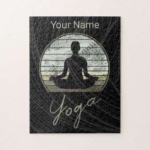 Yoga Training Vintage Design Meditation Or Pilates Jigsaw Puzzle