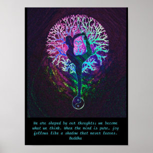Yoga Tree - Buddha Quote Poster