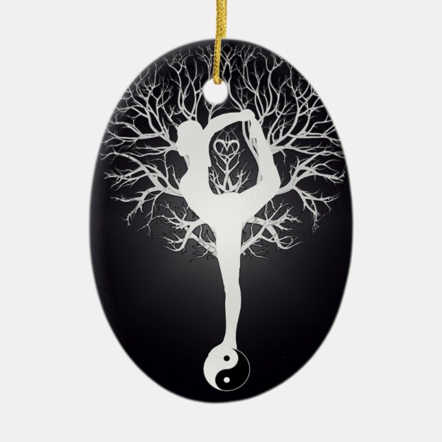 Yoga Tree Ceramic Tree Decoration (Front)