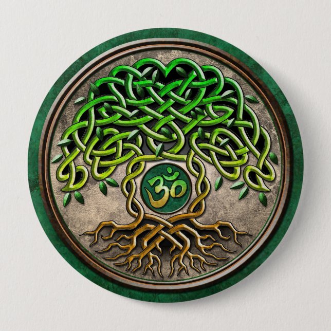 Yoga Tree of Life 10 Cm Round Badge (Front)
