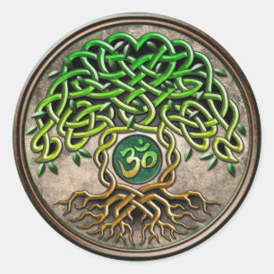 Yoga Tree of Life Classic Round Sticker
