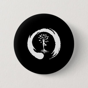 Yoga Tree Of Life Yin Yang Meditation 6 Cm Round Badge