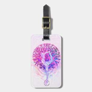 Yoga Tree Pastel Rainbow Luggage Tag