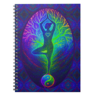 Yoga Tree Peace Rainbow Notebook