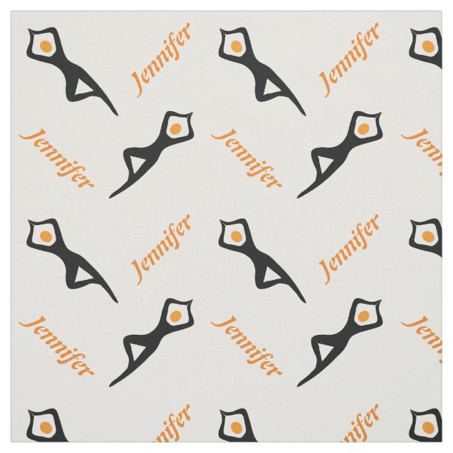 Yoga tree pose and your name personalised fabric (Swatch)